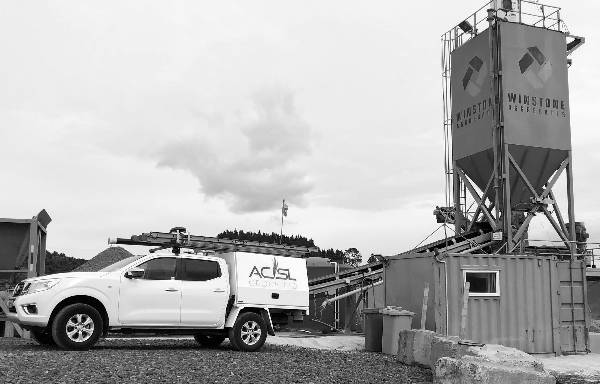 ACSL service ute at a Winstone Aggregates batching plant